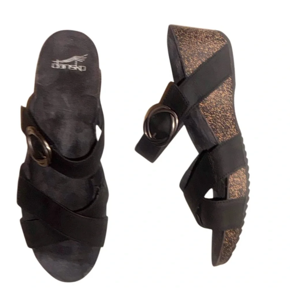 DANSKO SUSIE BLACK wedges women’s sandals size 41 11 - Picture 4 of 17